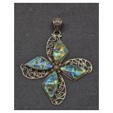 Vintage meran sterling silver cross pendant