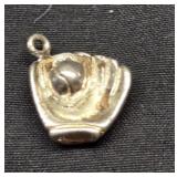 Sterling silver baseball pendant