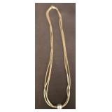 Sterling silver triple strand necklace 12g
