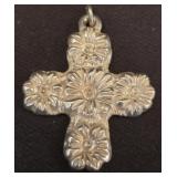Heavy sterling silver cross pendant 12.5g