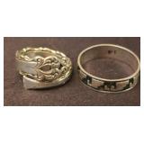 Lot of 2 sterling silver rings
