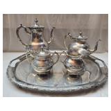 20th Century 5 Piece Sterling Mexico Tea Service
