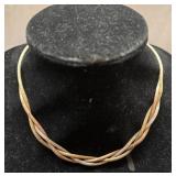 Sterling silver tricolored necklace 20.9g