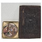 Lot of a leather german wallet and make up tray
