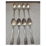 Set of 8 vintage Sterling silver large spoons