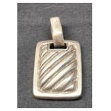 Sterling Silver Rectangular ribbon pendant