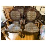 Set of 4 Upholstered Arm Chairs Very Nice