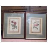 Pair of framed floral prints