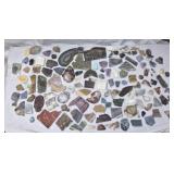 Lapidary variety of cut stone slabs