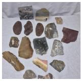 Lapidary variety of cut stone slabs