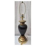 Vtg light brass bottom black base