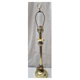 Candlestick style brass table lamp