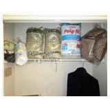 Closet Lot of Pillows Fiber Fill Fuzzy Robe & More