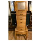 Tall Floorstand Jewelry Box & Contents