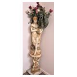 Vtg Marwal like chalkware statue and planter