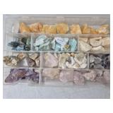 Sorted mineral & crystal specimen collection box