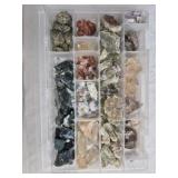 Sorted mineral & crystal specimen collection box