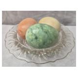 vintage decorative marble and alabaster eggs