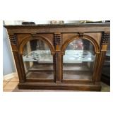 Pulaski Style Carved Lighted Display Cabinet Curio