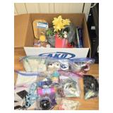 Box of Misc Paint Brushes Lace Ribbon & MORE