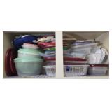 Estate lot of plastic containers and more