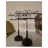 Lot of 2 Jewelry Display Stands Metal