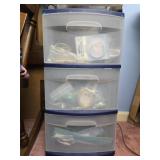 3 drawer plastic container with contents