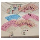 Lot of 6 Beautiful Hand Fans