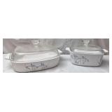 Vtg Corning Ware Shadow Iris casserole dishes