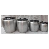 vintage Kromex spun aluminum canister sets