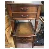 Pair of dark wood side tables with drawers