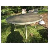 Glass top outdoor table