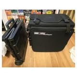 Lot of 2 Craft Luggage Bins on Wheels & Contents