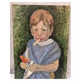 vintage portrait painting of a child