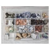 Sorted mineral & crystal specimen collection box