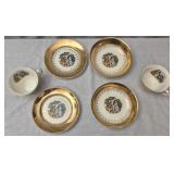 Sabin Crest-O-Gold 22k gold plated plates