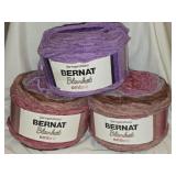 Lot of 3 Yarnspirations Bernat Blanket Ombre Yarn