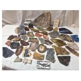 Lapidary variety of cut stone slabs