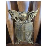 Heavy brass like shield wall decor