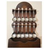 Vintage Wooden Spoon holder with spoons