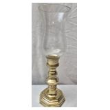 Vintage brass hurricane candle holder