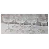 Set of 7 Longchamp style crystal glasses
