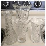 Lot of 4 glass vases
