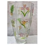 vintage hand painted Romanian crystal vase