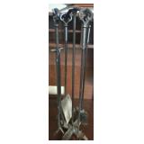 Metal fireplace poker set