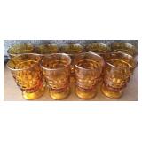 Set of 9 orange american fostoria glasses