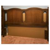 Vintage wood bed with rails