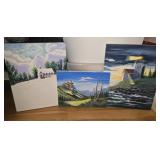Lot of 3 Paintings on Canvas Local Artist