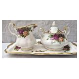 Royal Albert creamer & sugar lidded bowl