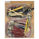 Estate Lot of Misc Size & Brand Paint Brushes